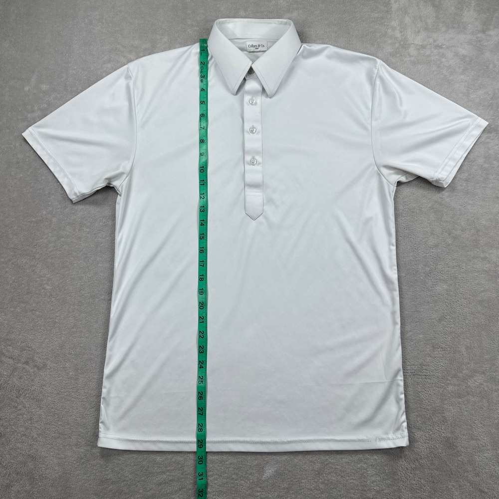 Collars & Co. Dress Collar Polo Mens Large White Short Sleeve Performance Casual - Picture 7 of 9